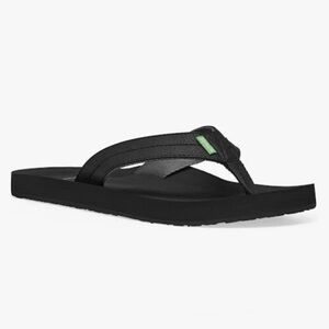SANUK SMS11116 MEN'S Size 10 BURM FLIP FLOP BLACK CHARCOAL
